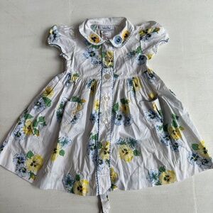 Baby Dior White Yellow Blue Floral Dress